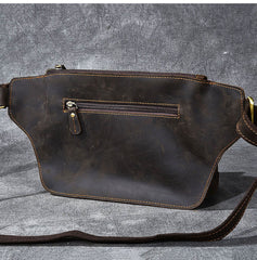 Vintage Leather Fanny Pack Mens Waist Bag Hip Pack Belt Bag for Men