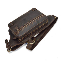 mens leather waist bag Vintage Leather Fanny Pack Mens Waist Bag Leather Hip Pack Leather Belt Bag for Men