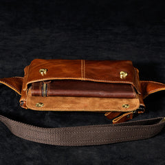 Vintage Leather Fanny Pack Mens Waist Bag Hip Pack Belt Bag for Men - iwalletsmen