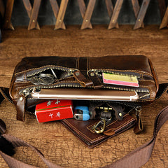 Vintage Leather Fanny Pack Mens Waist Bag Hip Pack Belt Bag for Men - iwalletsmen
