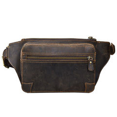 Vintage Leather Fanny Pack Mens Waist Bag Hip Pack Belt Bag for Men