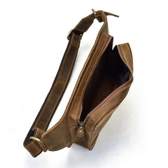 fanny pack leather​ Vintage Leather Fanny Pack Mens Waist Bag Leather Hip Pack Leather Belt Bag for Men