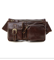 Vintage Leather Fanny Pack Mens Waist Bag Hip Pack Belt Bag for Men - iwalletsmen