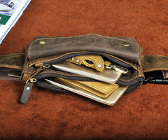 Vintage Leather Fanny Pack Mens Waist Bag Hip Pack Belt Bag for Men - iwalletsmen