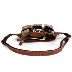 Vintage Leather Fanny Pack Mens Waist Bag Hip Pack Belt Bag for Men - iwalletsmen