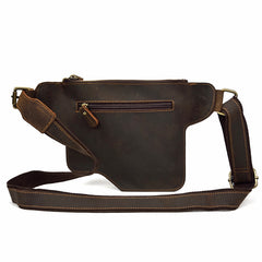 Vintage Leather Fanny Pack Mens Waist Bag Hip Pack Belt Bag for Men - iwalletsmen