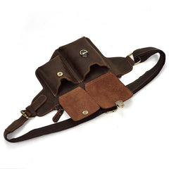 Vintage Leather Fanny Pack Mens Waist Bag Hip Pack Belt Bag for Men - iwalletsmen
