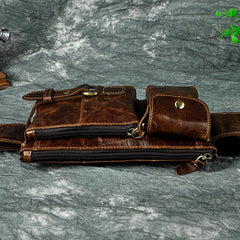 Vintage Leather Fanny Pack Mens Waist Bag Hip Pack Belt Bag for Men - iwalletsmen