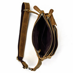 Vintage Leather Fanny Pack Mens Waist Bag Hip Pack Belt Bag for Men - iwalletsmen