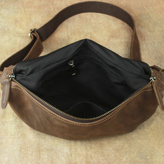 Vintage Leather Fanny Pack Mens Waist Bag Hip Pack Belt Bag for Men - iwalletsmen