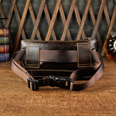 Vintage Leather Fanny Pack Mens Waist Bag Hip Pack Belt Bag for Men - iwalletsmen