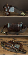 Vintage Leather Fanny Pack Mens Waist Bag Hip Pack Belt Bag for Men - iwalletsmen