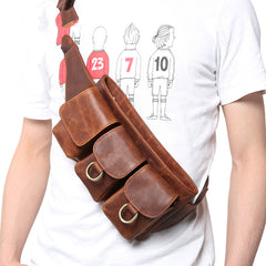 Vintage Leather Fanny Pack Mens Waist Bag Hip Pack Belt Bag for Men - iwalletsmen