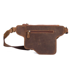 Vintage Leather Fanny Pack Mens Waist Bag Hip Pack Belt Bag for Men - iwalletsmen