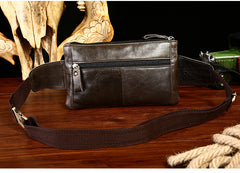 Vintage Leather Fanny Pack Mens Waist Bag Hip Pack Belt Bag for Men - iwalletsmen