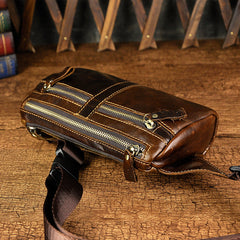 Vintage Leather Fanny Pack Mens Waist Bag Hip Pack Belt Bag for Men - iwalletsmen