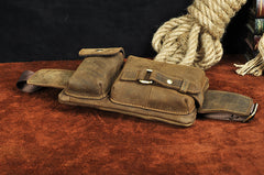 Vintage Leather Fanny Pack Mens Waist Bag Hip Pack Belt Bag for Men - iwalletsmen