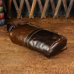 Vintage Leather Fanny Pack Mens Waist Bag Hip Pack Belt Bag for Men - iwalletsmen