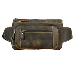 Vintage Leather Fanny Pack Mens Waist Bag Hip Pack Belt Bag for Men - iwalletsmen