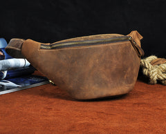 Vintage Leather Fanny Pack Mens Waist Bag Hip Pack Belt Bag for Men - iwalletsmen