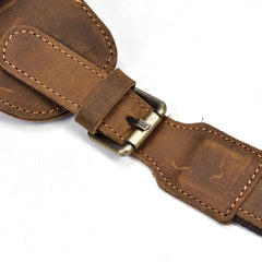 Vintage Leather Fanny Pack Mens Waist Bag Hip Pack Belt Bag for Men - iwalletsmen