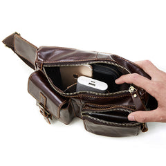 Vintage Leather Fanny Pack Mens Waist Bag Hip Pack Belt Bag for Men - iwalletsmen