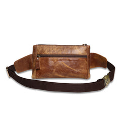 Vintage Leather Fanny Pack Mens Waist Bag Hip Pack Belt Bag for Men - iwalletsmen