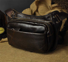 Vintage Leather Fanny Pack Mens Waist Bag Hip Pack Belt Bag for Men - iwalletsmen