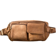 Vintage Leather Fanny Packs Mens Waist Bag Hip Pack Belt Bag for Men - iwalletsmen