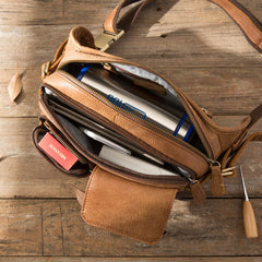 Vintage Leather Fanny Packs Mens Waist Bag Hip Pack Belt Bag for Men - iwalletsmen