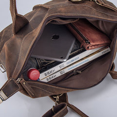Vintage Leather Handbag for men Travel Bag Shoulder Bag for men - iwalletsmen