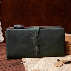 Vintage Coffee Cool Mens Leather Long Wallets Bifold Long Wallet for Men - iwalletsmen