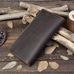 Vintage Leather Mens Cool Long Wallet Cool Bifold Long Wallet for Men - iwalletsmen