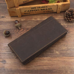 Vintage Leather Mens Cool Long Wallet Cool Bifold Long Wallets for Men - iwalletsmen