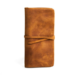 Vintage Leather Long Wallets for men Bifold Men Long Wallet - iwalletsmen
