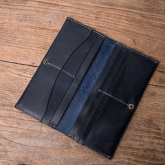 Vintage Leather Long Wallets for men Bifold Men Long Wallet - iwalletsmen