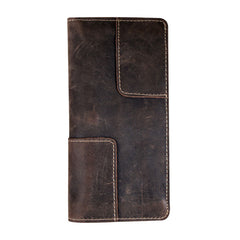 Vintage Leather Long Wallets for men Trifold Men Long Wallet - iwalletsmen