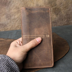 Vintage Leather Long Wallets for men Trifold Men Long Wallet - iwalletsmen