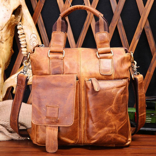 Leather Mens Vintage Briefcase Business Briefcase Work Briefcase For Men - iwalletsmen