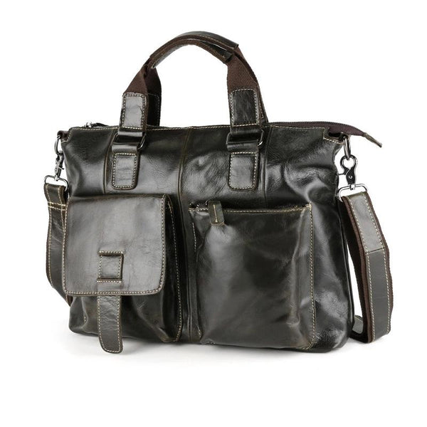 Vintage Leather Mens Briefcase Business Briefcase Cool Work Briefcase For Men - iwalletsmen