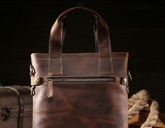 Vintage Leather Mens Handbag Briefcases Shoulder Bag Work Briefcase For Men - iwalletsmen