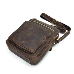 Vintage Leather Mens Cool Messenger Bags Shoulder Bags CrossBody Bags For Men - iwalletsmen