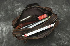Vintage Leather Mens Cool Messenger Bag Cool Shoulder Bag CrossBody Bags For Men - iwalletsmen