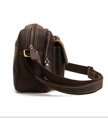 Vintage Cool Leather Mens Messenger Bags Shoulder Bag Cool CrossBody Bags For Men - iwalletsmen