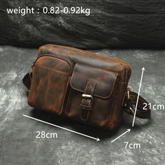 Vintage Leather Mens Cool Messenger Bag Cool Shoulder Bag CrossBody Bags For Men - iwalletsmen