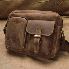 Vintage Leather Mens Cool Messenger Bag Cool Shoulder Bag CrossBody Bags For Men - iwalletsmen