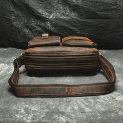 Vintage Leather Mens Cool Messenger Bag Cool Shoulder Bag CrossBody Bags For Men - iwalletsmen