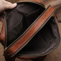 Vintage Leather Mens Cool Messenger Bag Cool Shoulder Bag CrossBody Bags For Men - iwalletsmen