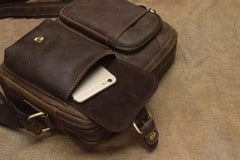 Vintage Leather Mens Cool Messenger Bag Cool Shoulder Bag CrossBody Bags For Men - iwalletsmen