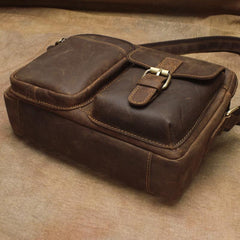 Vintage Leather Mens Cool Messenger Bag Cool Shoulder Bag CrossBody Bags For Men - iwalletsmen